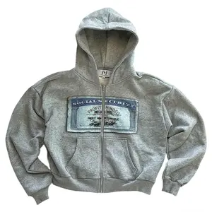 European and American Style Street Money Pattern Printed Hoodie Unisex Loose Zipper Sweatshirt_outdoor sport