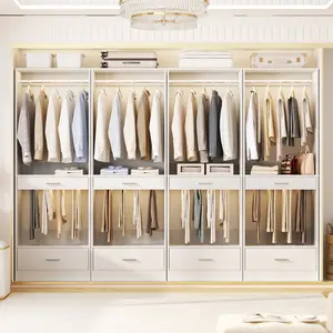 Cyclysio 23.6'' W Wardrobe Closet System, Modular Freestanding Walk-in Storage Furniture with Hanging Rod, Pants Rack, Wooden Drawer for Closet Organization