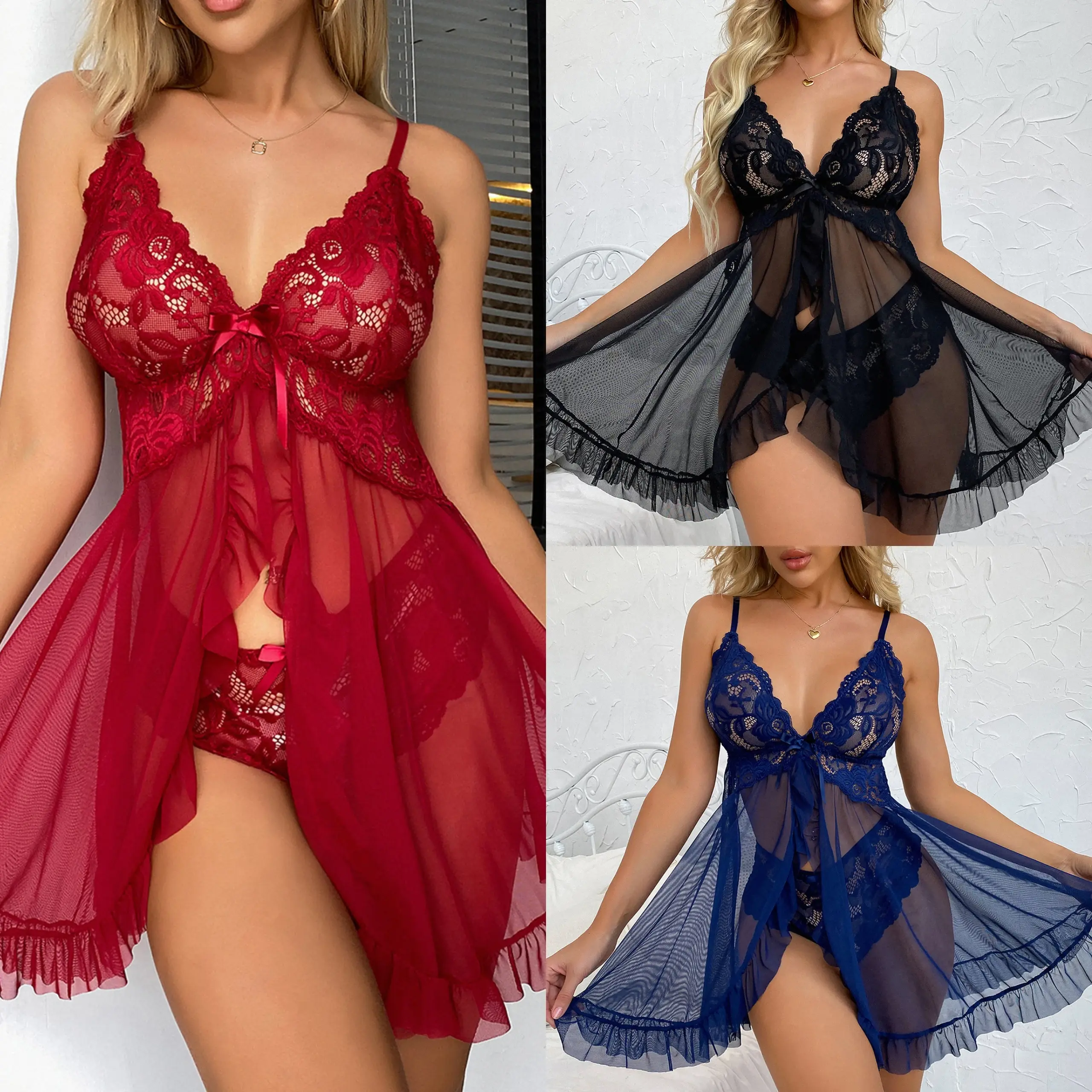 Women's 2-Piece Lace Loungewear Set - Sleeveless Pajama Set, Fitted Sportswear, Comfortable Stylish Nightwear, Ideal Gift for Wives, Versatile Everyday Wear