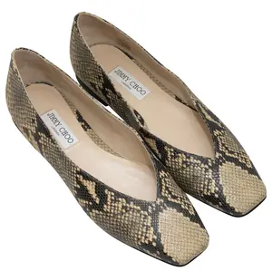 Pre-owned JIMMY CHOO Leather Flats SIZE 39 Gimmy Choo flats