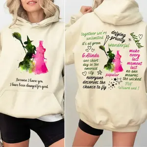 Wicked Change For Good Shirt 2 Sides, Witches Of Oz Hoodie, Defy Gravity Broomstick Magic Wand Sweatshirt, Wicked Musical Movie Fan Xmas Gift, Unisex Sweater Pullover Tee