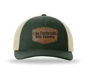 I Am Comfortable With Violence Leather Patch Hat