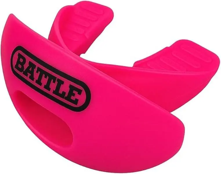 Battle Oxygen Lip Protector Mouthguard with Convertible Strap – Football and Sports Mouth Guard – Maximum Oxygen Supply – Mouthpiece Fits With or Without Braces – Impact Shield Covers Lips and Teeth