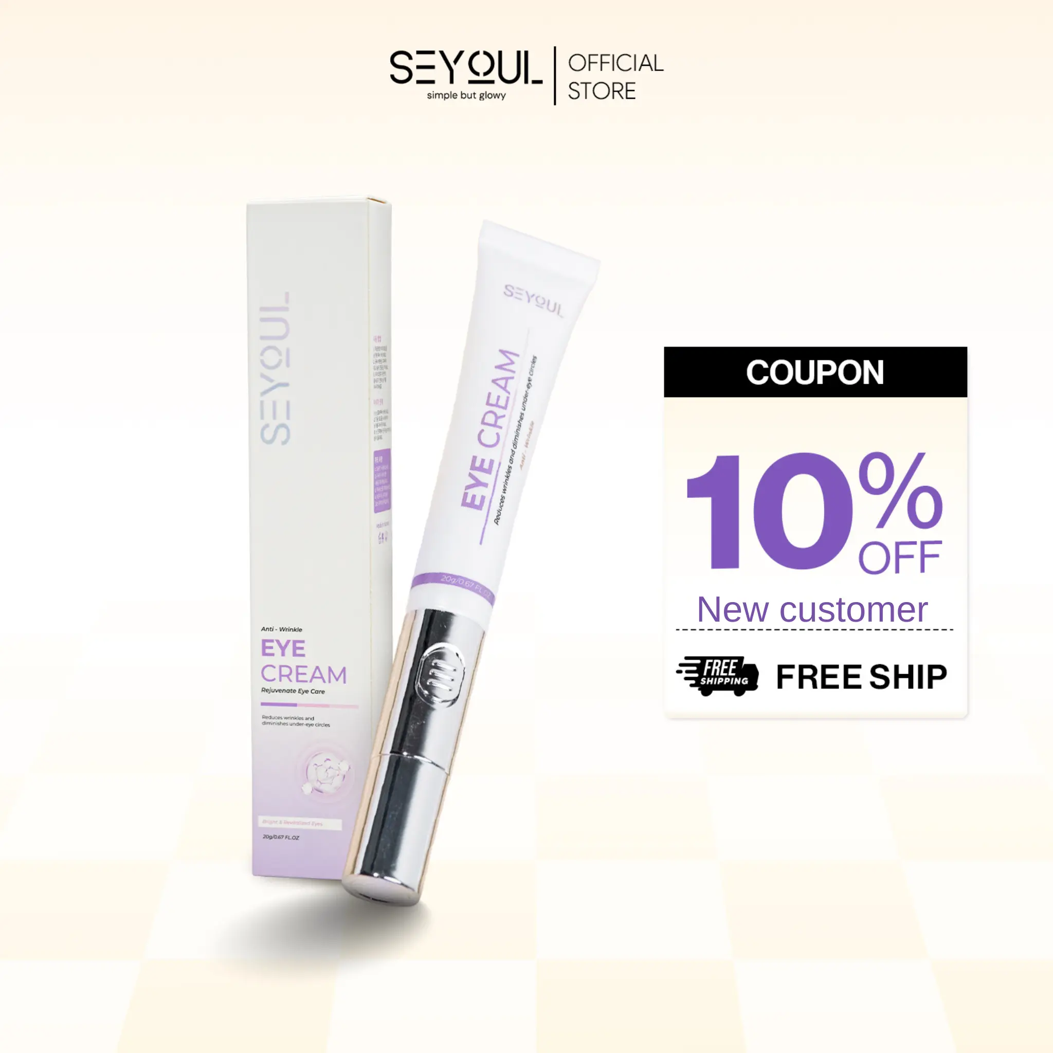 [GIFT] Seyoul Eye Cream with Ionic Vibration Massage Ionic Vibration Tech + Retinol & Peptides Firming & Depuffing (20g)