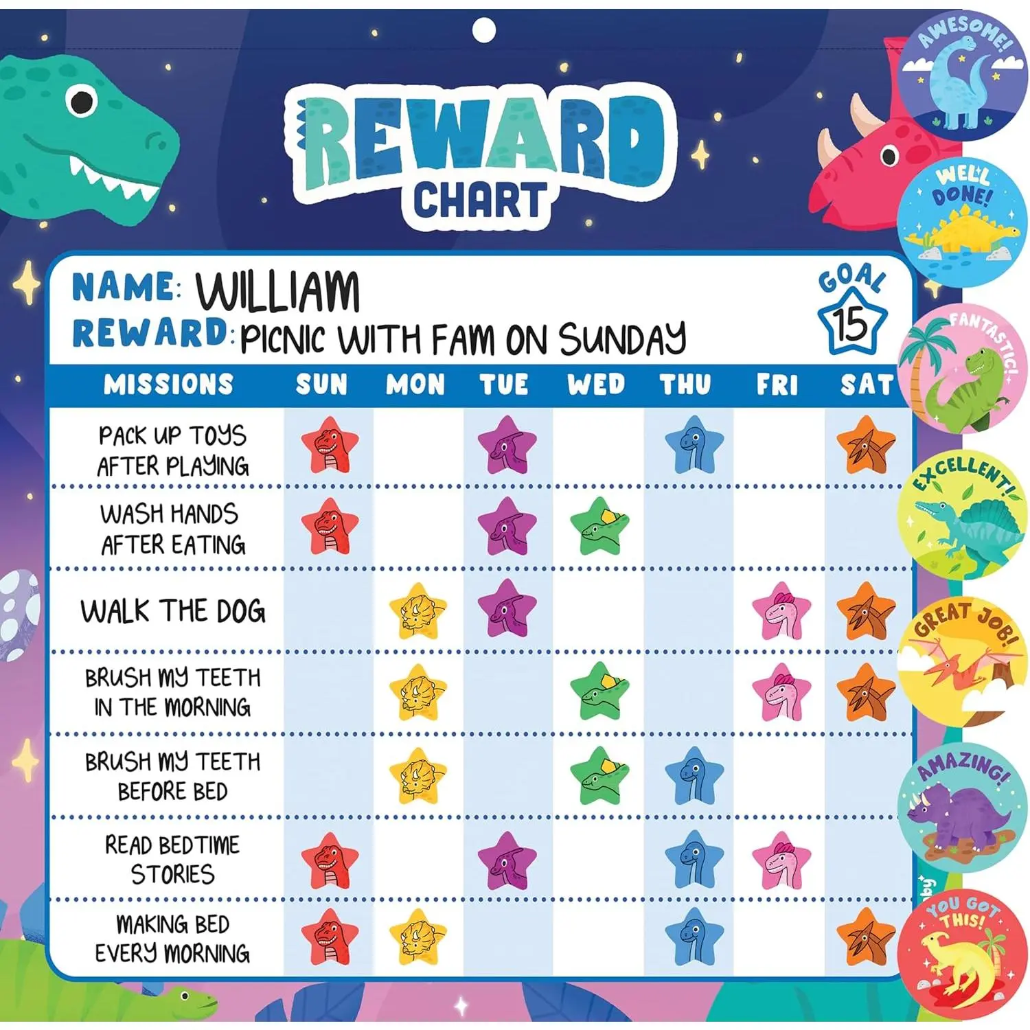 Reward Chart for  - 49 Big & 1,920 Mini Stickers, Behavior Chart for  at Home,  Chore Chart for Multiple  and  2-4 ,  Chore Chart for  Daily Routine