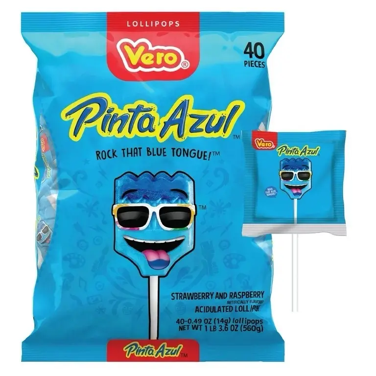 Vero Pinta Azul Strawberry/Raspberry Lollipop (40 Pcs)