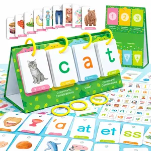 129 Visual Word Educational Desktop Flash Cards, Early Education Enlightenment Learning Cards, Picture Text Cognitive Recognition Flash Cards, Interactive Parent-Child Learning Toys for Preschool Language & Brain Development