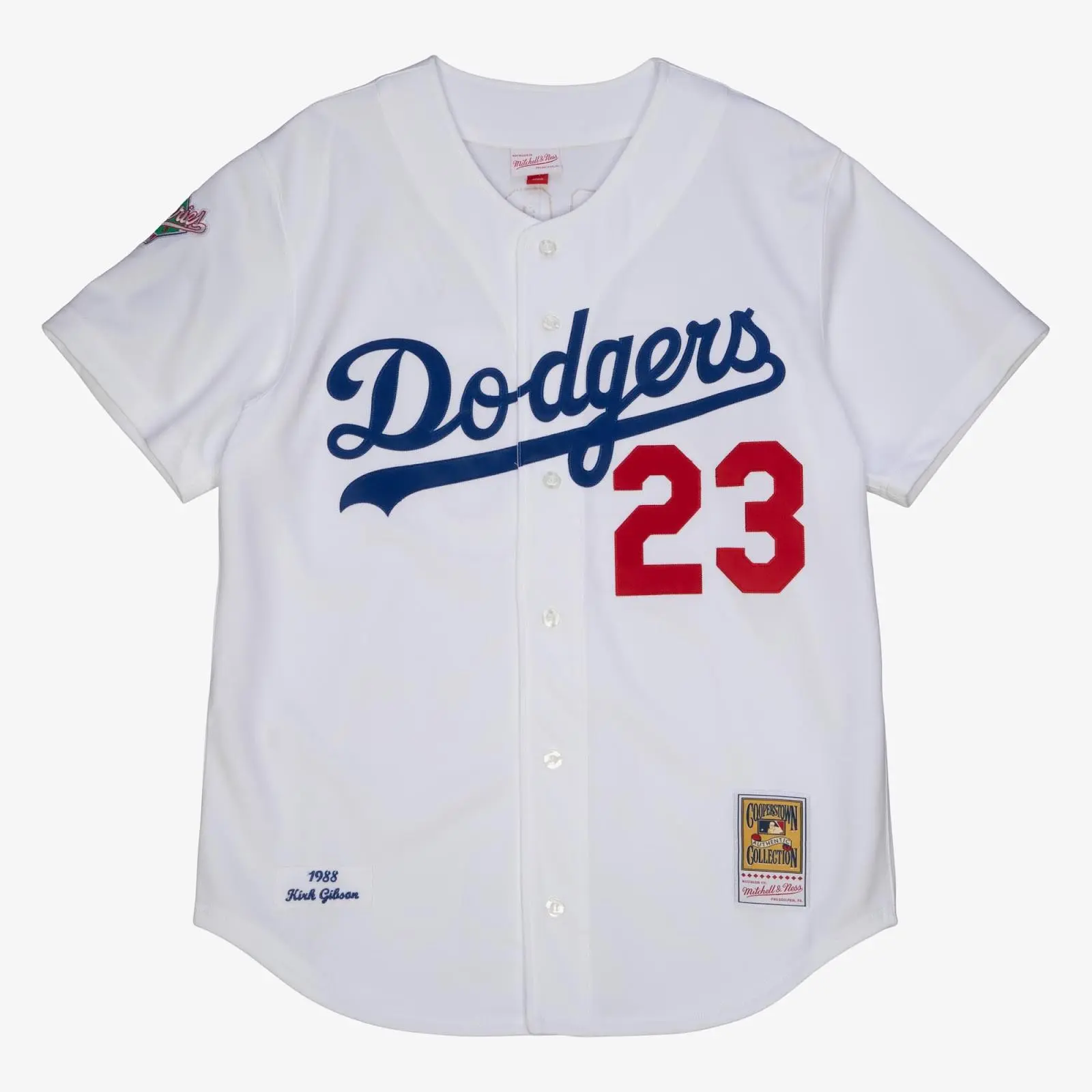 Kirk Gibson Los Angeles Dodgers 1988 White Authentic Jersey MLB Throwback Baseball Cooperstown Fan Gear Mitchell & Ness