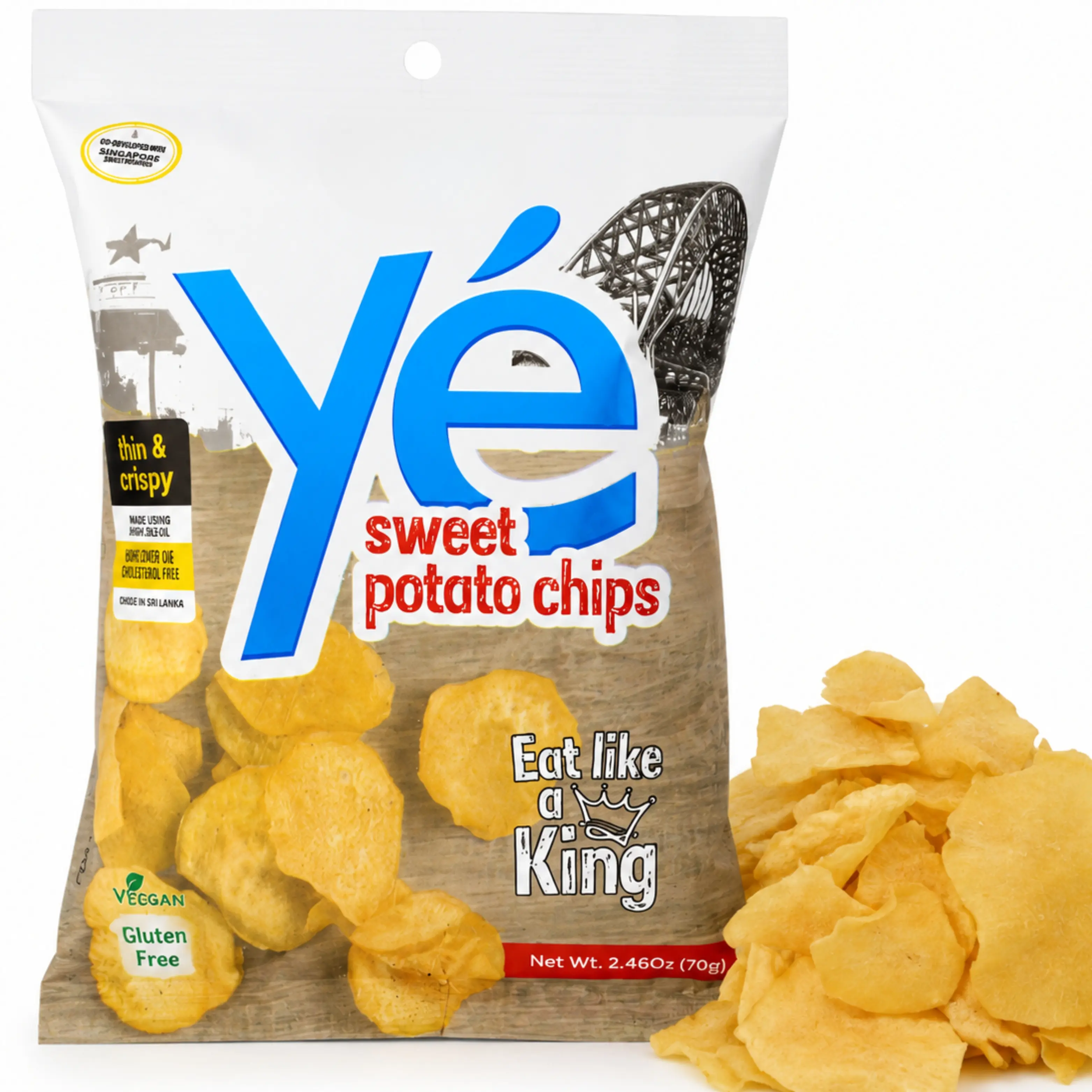 African Delights Sweet Potato Chips, Pack of 3 (70g Each)