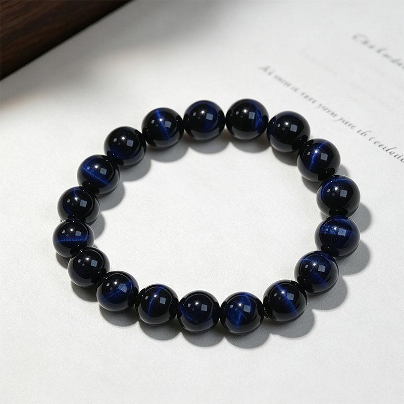 Unisex Natural Crystal Beaded Bracelets - Multi-Color Tiger Eye Jewelry with Protection Charm, Money Attraction & Good Luck, Ideal Gift for Daily Wear & Travel, Beading