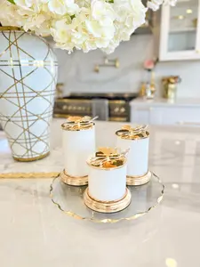 White and Gold Butterfly Canister (Set of 3)