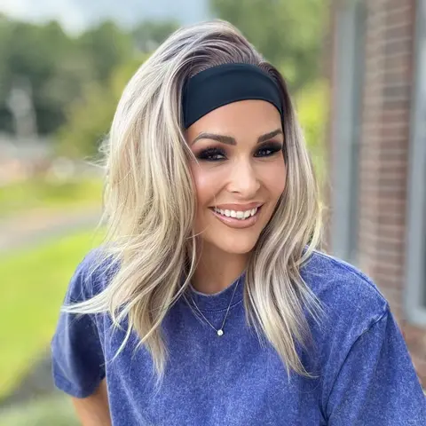 Kenslay by AISOM Soft Wave 16inch Headband Wig Easy to Wear Friendly by Beginner Low Density