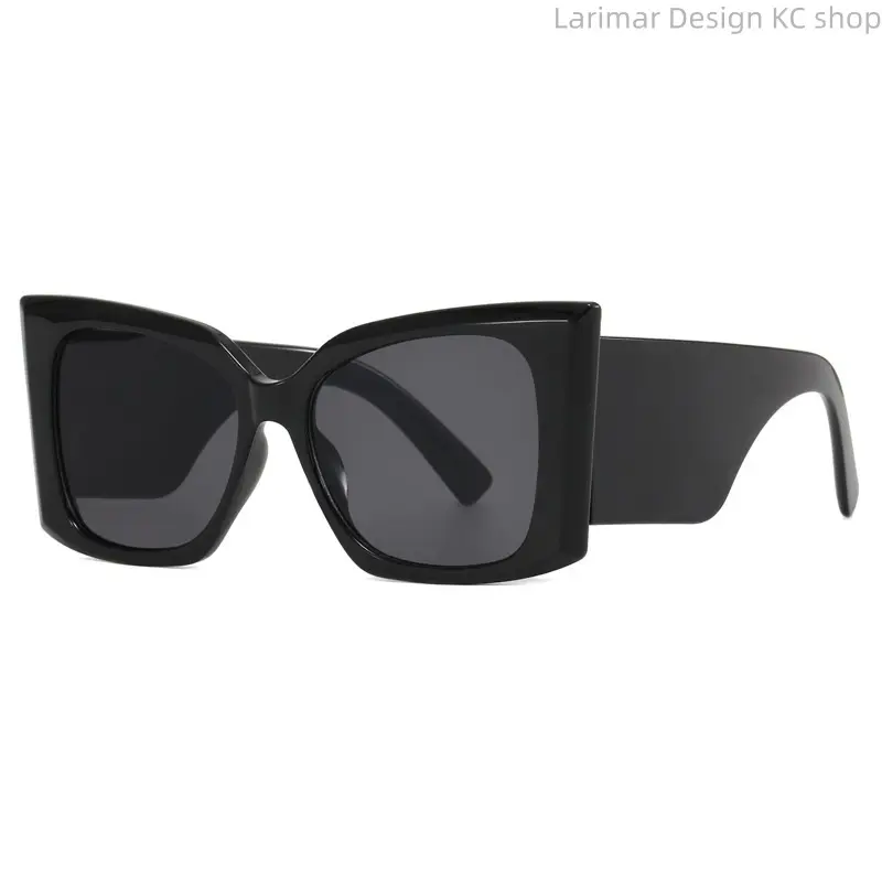 Ins Aesthetic Retro Large Frame Butterfly Cat Eye Sun Glasses, Niche Premium Temperament Ladies Street Shoot Party Beach Decorative Sunglasses