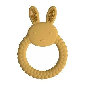 Easter bunny textured silicone teether,easy to grip,1 counts silicone baby teething toy,sensory teether,teething ring for newborns,infant tactile training  molar gum toy,newborn accessories
