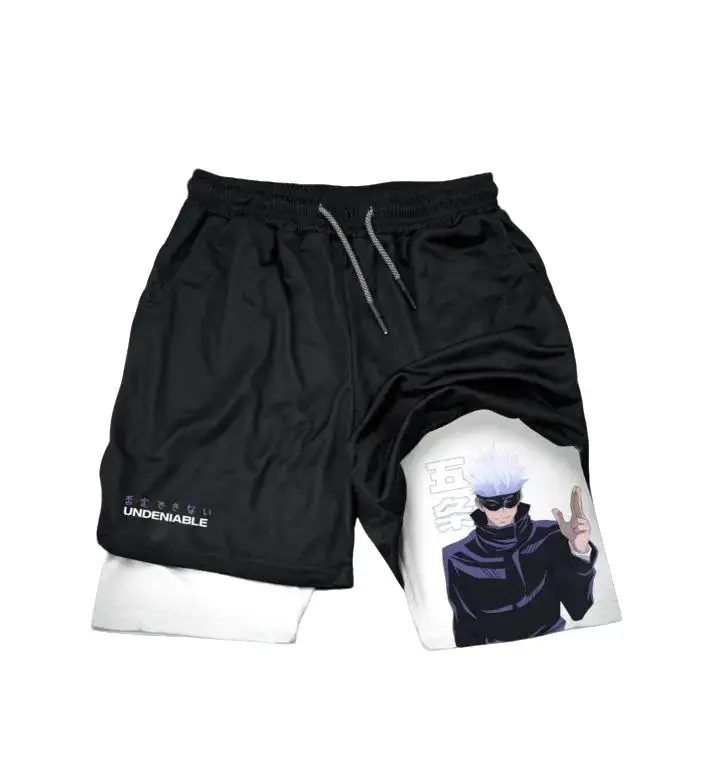 Gojo Performance Shorts Summer Double Layer Beach Pants Fitness Training Pant Sports Swimming Shorts