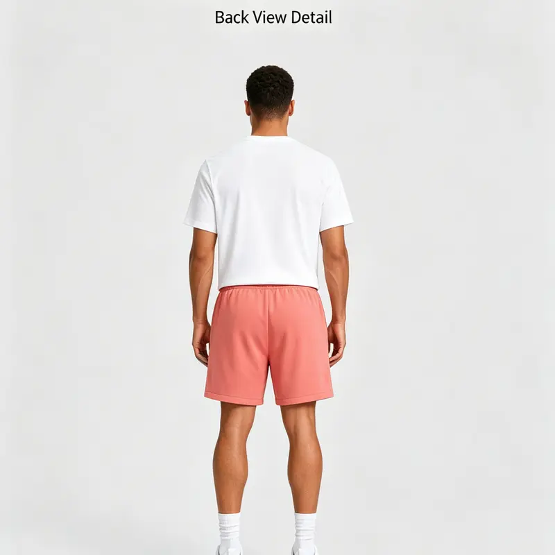 Men's Hot Pink Plain Shorts, Oversized Relaxed Fit, Elastic Drawcord Waist, Above the Knee, All Seasons Casual Bottoms, Cold Wash Compatible, Do Not Tumble Dry