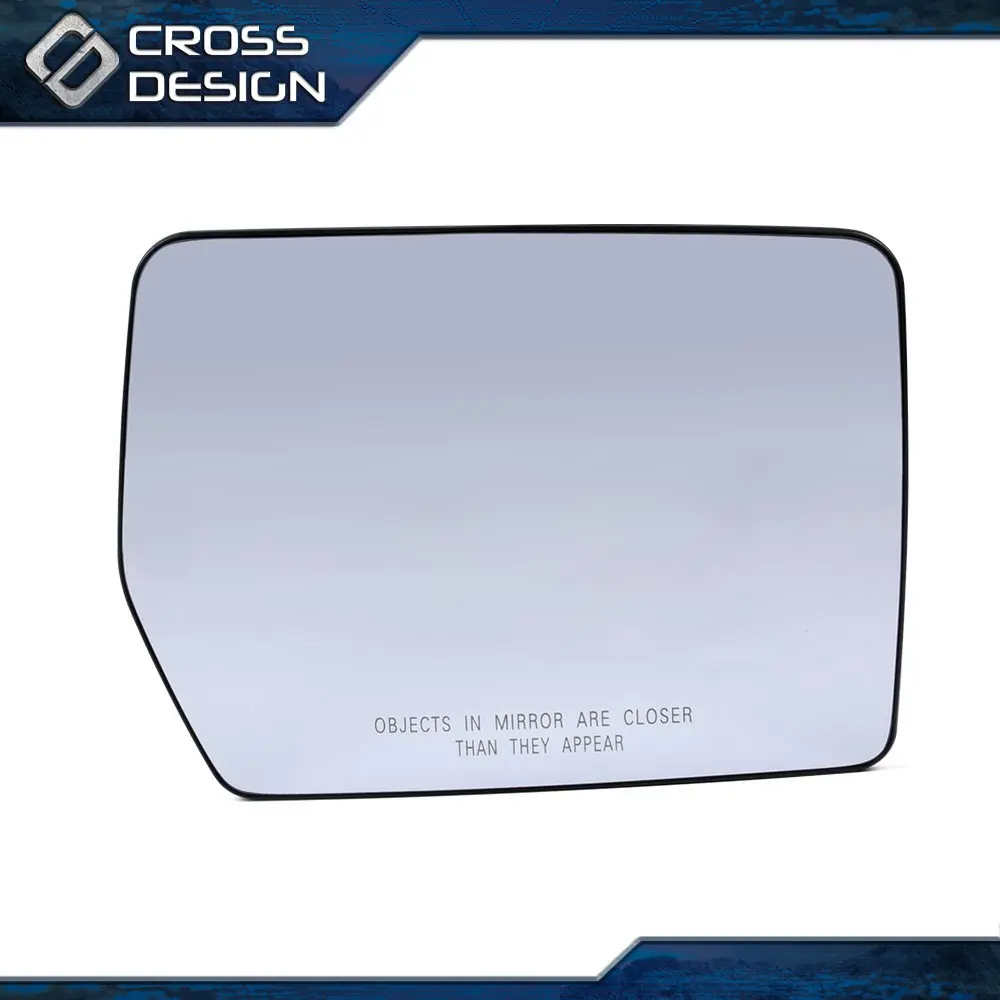 CROSSDESIGN Automotive Power View Mirror Glass - Right Passenger Side, Power Operation, Includes Plate, 9.05"(Length)*6.53"(Width) Glass Panel, Direct Replacement Accessory for 11-14 Ford F150 Truck, 1 Unit