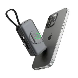 5000mAh Power Bank, Ultra Small Pocket Size Powerbank, Travel Essentials Portable Charger, USB C in&Out Fast Charging Battery Pack, Travel Essentials Powerbank for iPhone 17 16 15 14 series Samsung Google Pixel etc