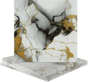 30pcs Marble Tiles, Peel and Stick Wall Tiles, Self-Adhesive PVC Marble Wall Panels, Waterproof 3D Peel and Stick Backsplash for Kitchen Bathroom and Living Room, 12 *12 Inch