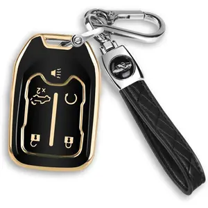 for GMC Key Fob Cover with Keychain,Compatible with Chevy Silverado & GMC Sierra Acadia Terrain 1500 2500HD 3500HD