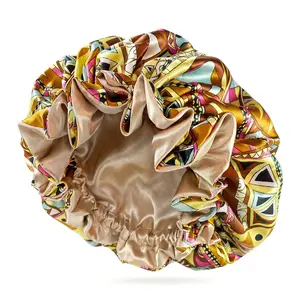 Reversible Silk Satin Hair Bonnet for Women - Large Sleep Cap for All Hair Types Adjustable Silk Hair Wrap Bonnet - Stay On All Night, No Slipping Off