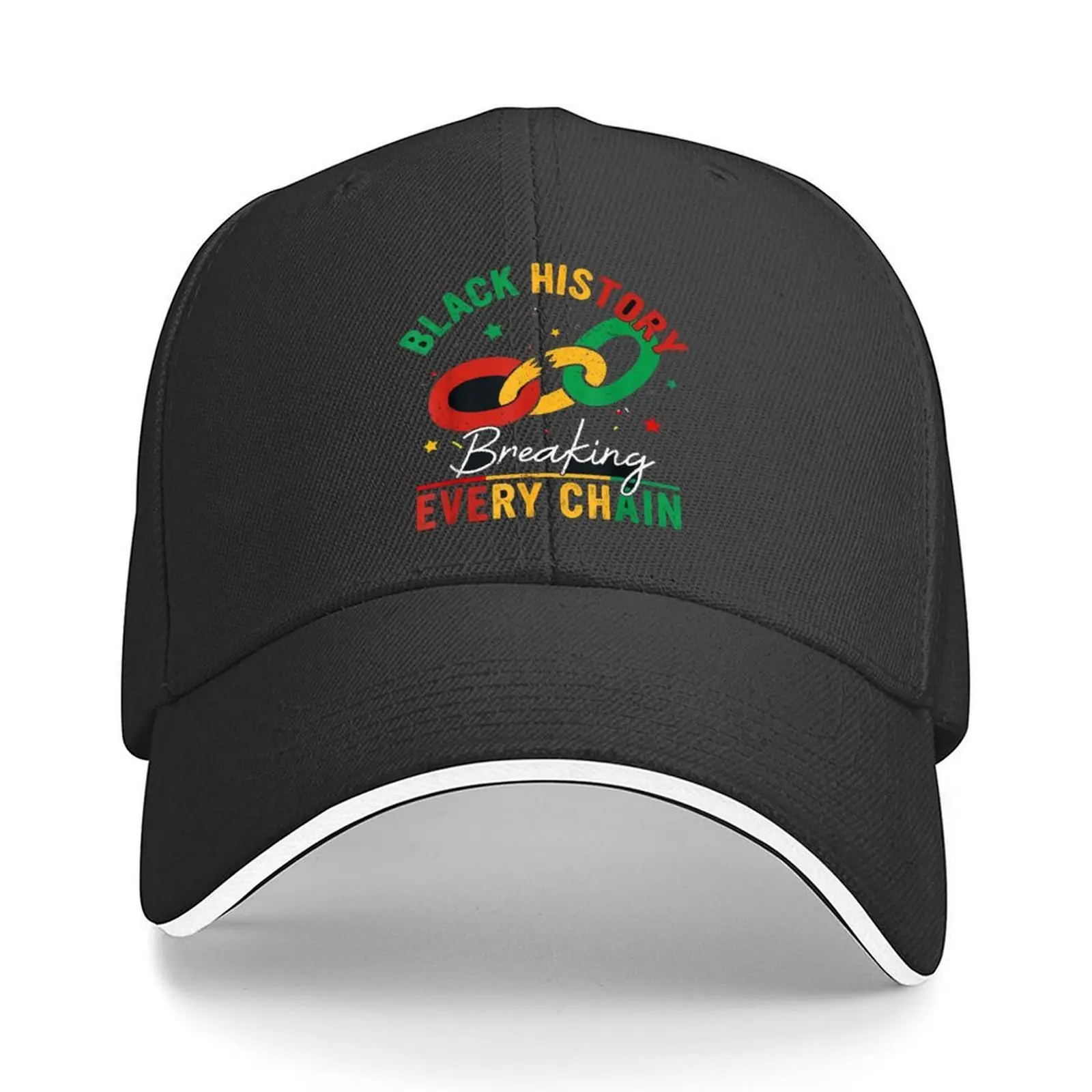 Black History Month Graphic Baseball Cap, Universal Structured Outdoor Hat with Adjustable Strap for Sun Protection, Casual, Uv Prevention, Everyday, Vibrant Print, Hand Wash Only, Sports, Line Dry, Adjustable Sunscreen Hat