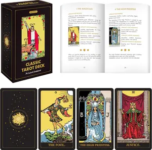 Classic Tarot Deck - Original Tarot Cards with Guide Book for Beginners - Beginner Cards with Meanings Guide (Dark)