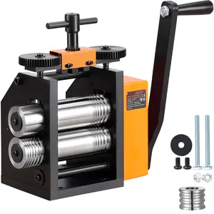 Rolling Mill Machine For Jewelry Making, 2.95/75 Mm Precision Metal Rolling Mill With 1:2 Gear Ratio, 3-In-1 Multi-Function Roll, Adjustable Thickness 0.03-6.5 Mm, Works With Sheet Square Wire SemiCircle Shapes, Steel Construction