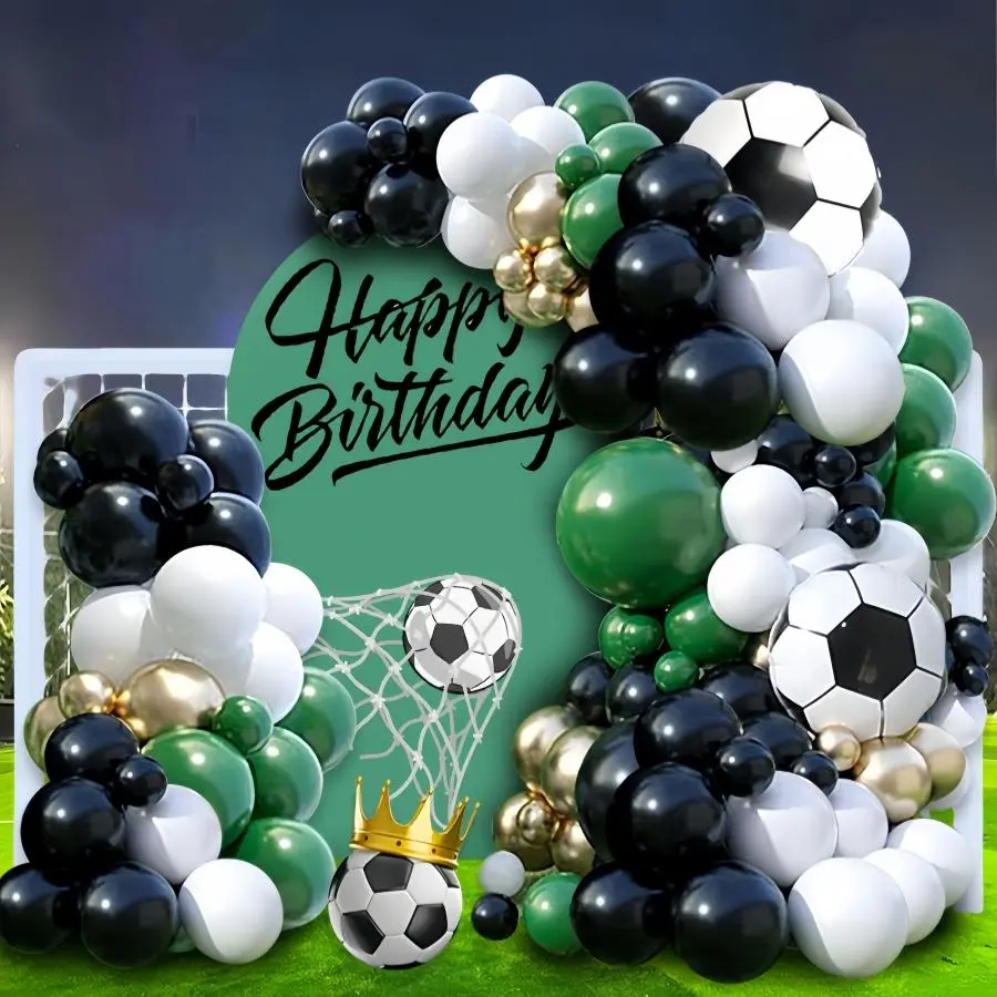 Soccer Themed Balloon Arch Kit, Mixed Color Balloon Set, Football Balloons, Balloon Garland Arch Kit for Soccer Themed Birthday Party Decoration, Soccer Decorations, Soccer Celebration, Soccer Party Supplies