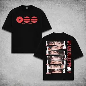 We Are Bulletproof RM Jin Suga J-Hope Jimin V Jungkook 2026 Tour Shirt, Ariang World Tour Oversized Heavyweight Tee, Bangtan Boys Ot7 Graphic Streetwear, Kpop Fan Apparel Vintage Concert Merch, Premium Cotton Back Print Tee