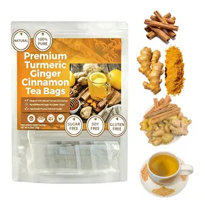 Turmeric Ginger Cinnamon Tea,100% Natural, Contains turmeric,ginger,Eco-conscious Tea Bags | Caffeine-Free, Sugar-Free, Vegan