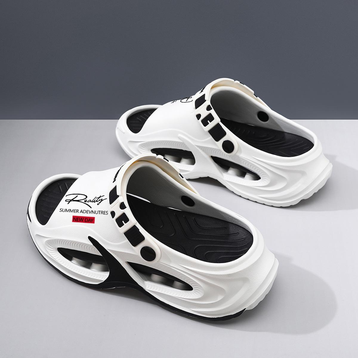 Men's EVA Slide Sandals - Thick Sole, Lightweight Cushioned Walking Shoes, Eva Upper, Waterproof, Slip-Resistant, Breathable, Flexible, Modest Ankle, Easy Slip-On, Casual Street Footwear for Summer Beach, Outdoor Wear, Indoors