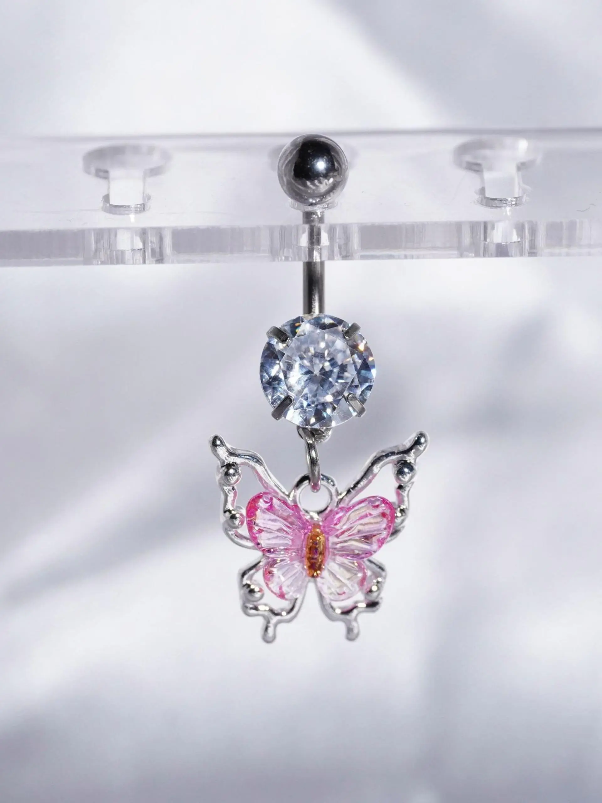 Women's Elegant Butterfly Design Belly Button Rings, Fashion Belly Piercing Jewelry, Navel Ring, Body Jewellery, Body piercings for Party, Daily Clothing Decor, Trendy All-match & Exquisite Jewelry for Birthday Gift