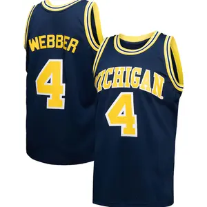 Men's Team Michigan Wolverines Limited Basketball Navy Mesh Jersey Shirt