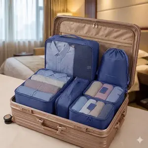 Waterproof Packing Cubes Set: Multi-Size Compression Bags for Travel, Moisture-Proof & Wrinkle-Resistant Organizers. Essential Suitcase Expansion, Breathable Storage with Anti-Burst Zippers for Clothes & Travel, Lightweight Packing Cubes.