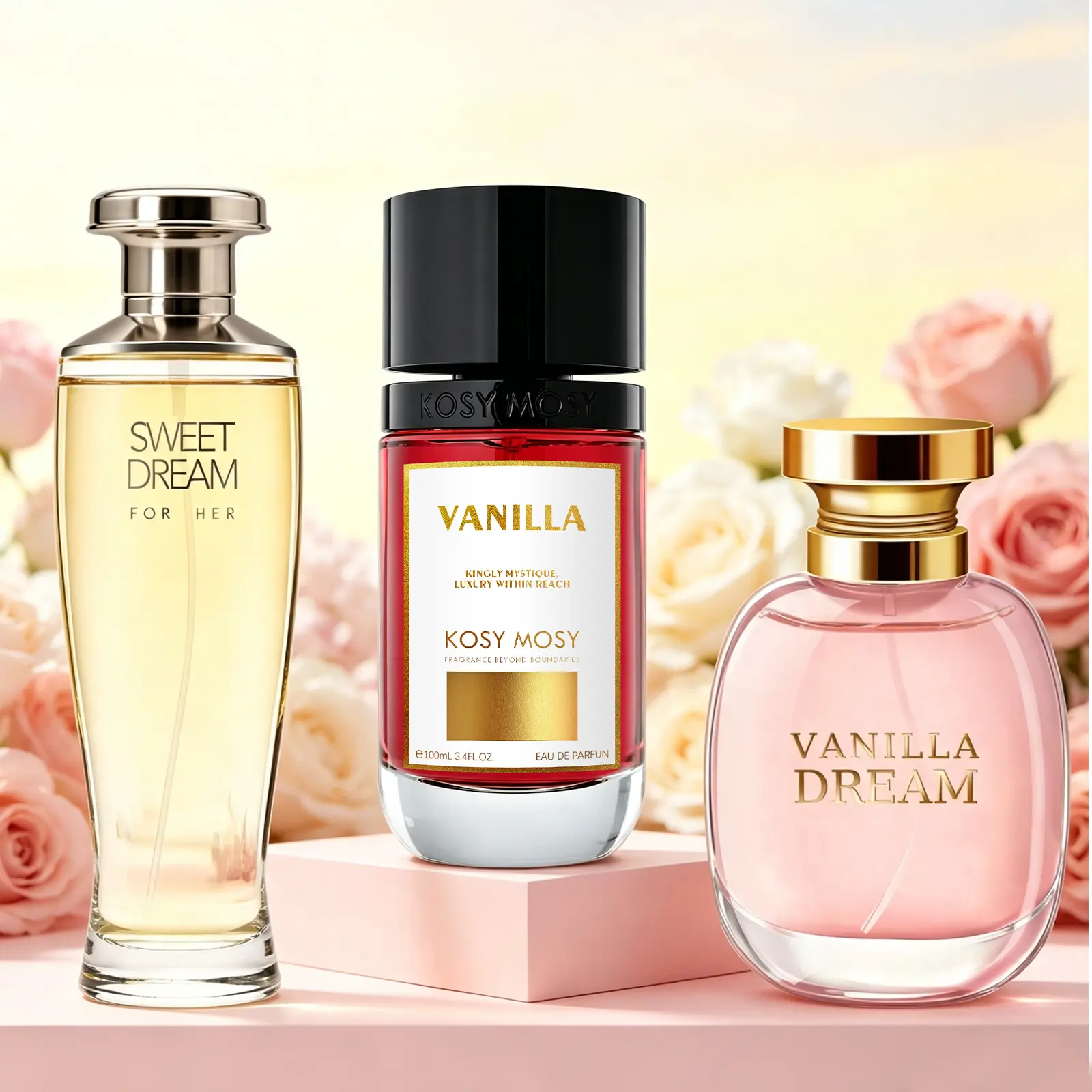 3Pack Women's EDP, Oriental  Fruity Floral+ Gourmand Oriental, Peony Vanilla Jasmine / Pear Citrus Jasmine Gardenia / Orchid Jasmine Brown Sugar Tonka Bean Amber Amberwood Musk Patchouli, Long-Lasting 6-8H, Perfect for Dates Daily Parties Business Gifting