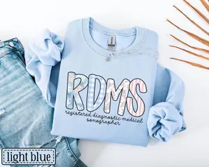 Sonographer T-Shirt OR Sweatshirt  • RDMS Coquette Preppy Work • Ultrasound Tech Gifts • Registered Diagnostic Medical Sonographer Cotton Crewneck