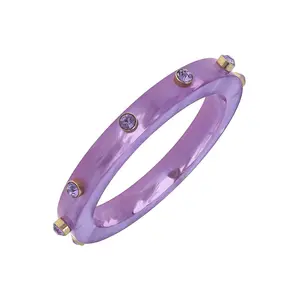 Renee Resin and Rhinestone Bangle in Lavender