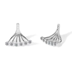Luxuriant Lab Grown Diamond G-H SI 0.40 ctw Earrings Jacket in Rhodium Over Sterling Silver Christmas Gifts