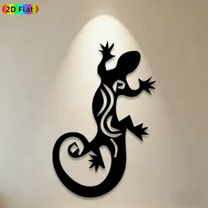 1pc Gecko Metal Wall Art, Exotic Gecko Statue Mural, Ideal Gift for New Year, Easter, Reptile Decor Enthusiasts, Weather-Resistant Metal Wall Decor Wall Sculptures, Perfect for Garden Wall & Backyard Fence, Charming Outdoor Wall Art