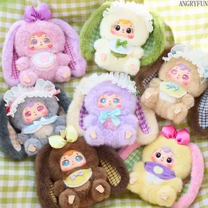 ANGRYFUN Fuzzy Bunny Family Series 2 Plush Blind Box Pendant – Cute Mini Bunny Doll Keychain, Surprise Collectible Gift for Girls (Free Random Cute Acrylic Keychain)