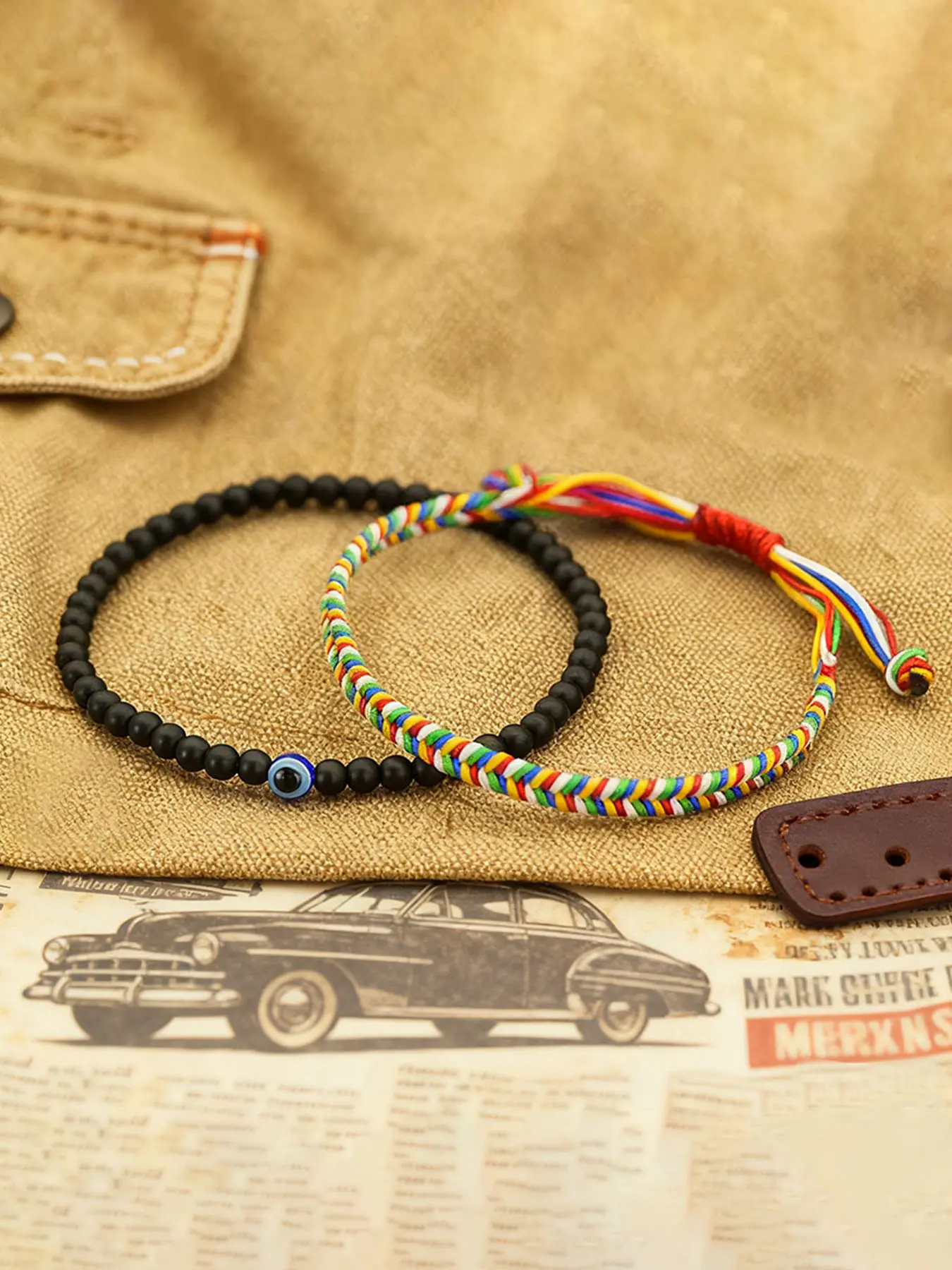 Handmade String Evil Eye Bracelet Set, Adjustable Couple Friendship Beaded Jewelry, Bohemian Protection Amulet Gift, Beaded Bracelets