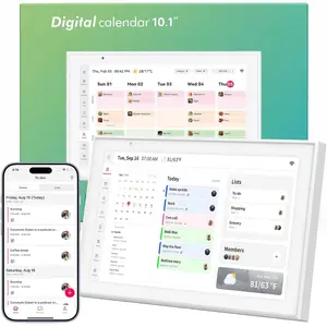10.1" Digital Calendar Chore Chart,  Family Wall Planner with Touchscreen, App Sync,  System, Meal Planner, , Digital Photo Frame, Rotating Display, Wall Mountable