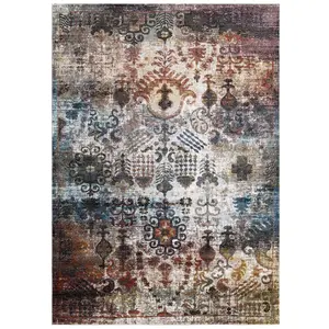 Success Tahira Transitional Distressed Vintage Floral Moroccan Trellis 5x8 Area Rug in Multicolored