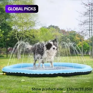 Outdoor Water Sprinkler for Dogs, Portable Non-slip Pet Play Bathing Sprinkler, Outdoor Pet Shower Pad for Daily Use, Outdoor Water Soaker, Inflatable Water Sprinkler