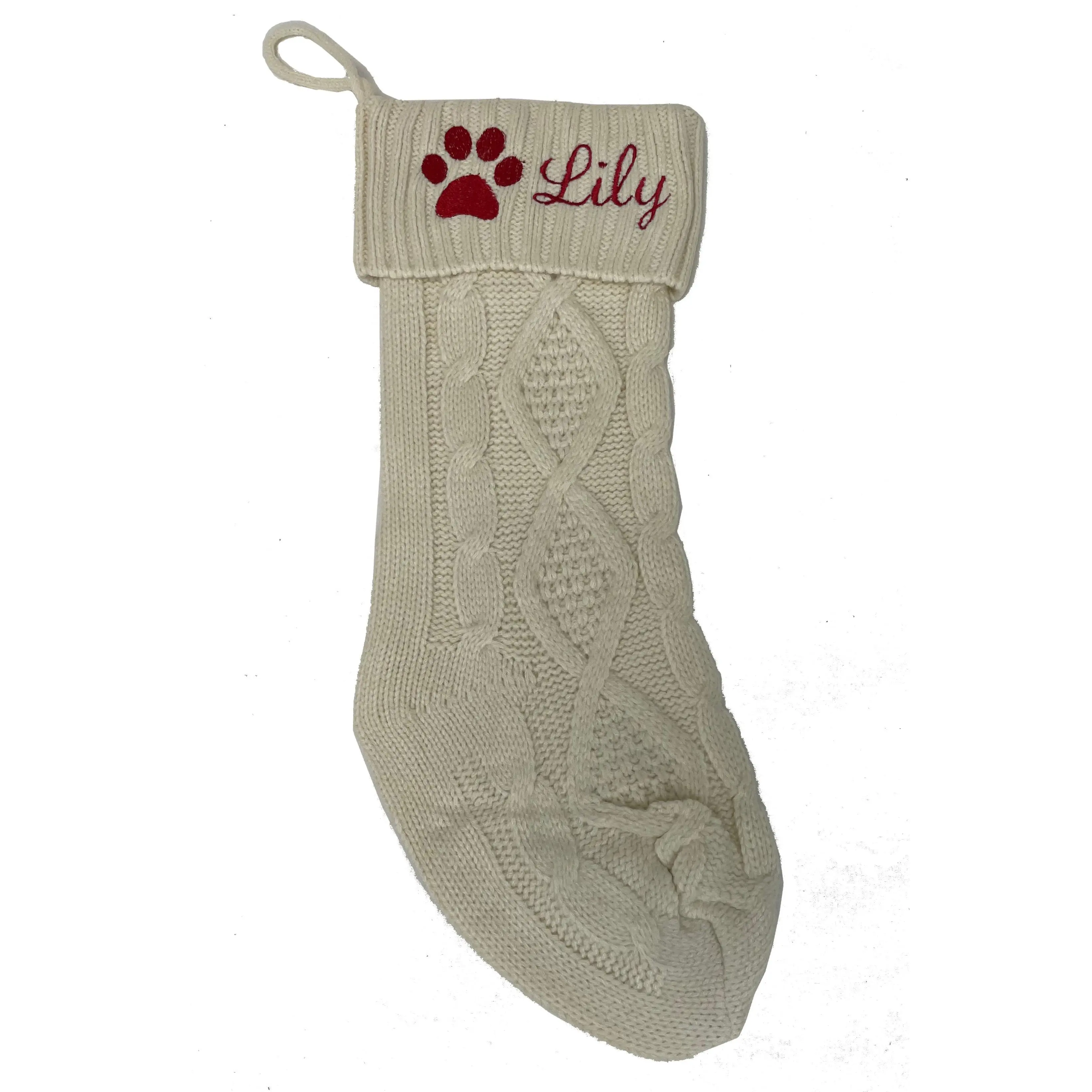 Creme Knit Stocking #M911VL-Creme