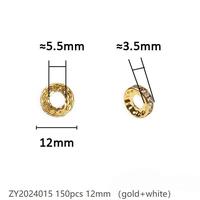 #129 (12mm 150pcs) Gold white ZY2024015