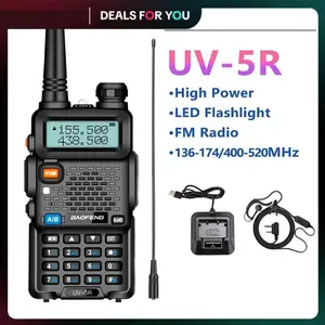 Baofeng UV-5r 5w USB High Power Portable Two-Way Radio, Long Range 10km, 128 Channels Dual Band Vhf Uhf Fm, Hunting Walkie Talkie