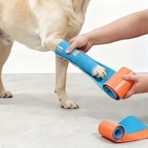 Upgraded Pet Dog & Cat Foam Fracture External Fixation Splint Front & Rear Leg Emergency Support Brace Adjustable to Fit Any Splint Size Odorless Material with Long-Lasting Shape Retention Suitable for All Dog & Cat Sizes Includes 1 Randomly Selected Band