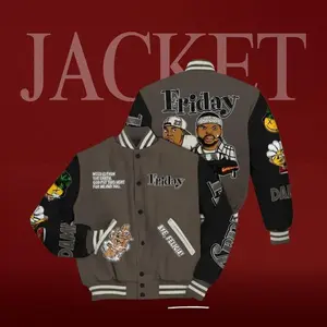 Cave Stone Varsity Jacket Unisex, Friday Streetwear Style, All Over Print Bomber Coat, Trendy Outfit Gift Idea